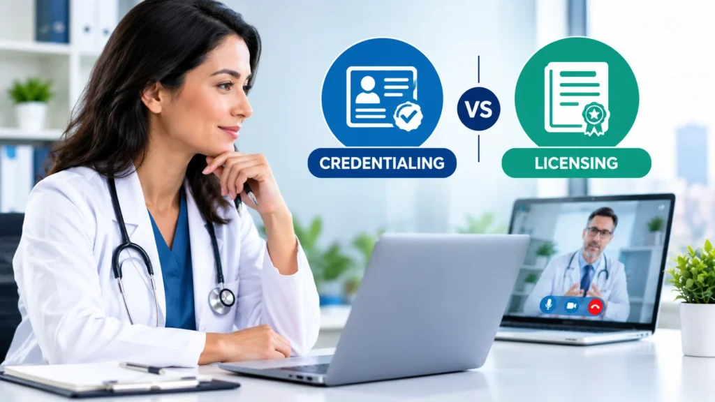 Telehealth Credentialing vs Licensing